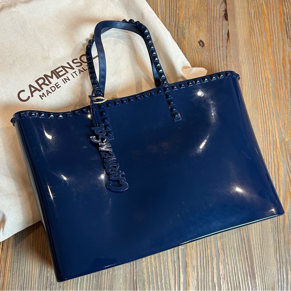 Carmen Sol Navy Blue Large Tote